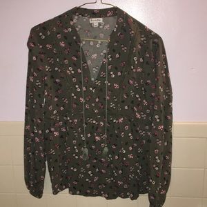 Love Fire small green floral blouse
